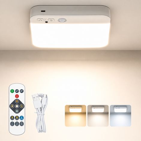 Plafonnier LED Détecteur de Mouvement T004-CW Batterie 4000mAh 2,5W réf 4212 15 × 15 × 2,5 cm 400 g – Livraison gratuite (1/5)