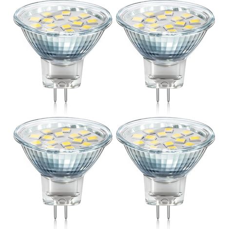 MR11 GU4 LED 2W Blanc Froid 6000K, 120° 250LM, Halogène MR11 10W 20W Équivalent, AC DC 24V 12V Spot LED Encastrable GU4 35mm pour Meuble Cuisine Camper, non-dimmable, lot de 4 (1/5)