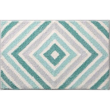 Alfombrilla de baño antideslizante, alfombrilla de baño, alfombrilla de baño, alfombrilla de baño, alfombrilla de baño, alfombrilla de baño superabsorbente, suave (menta, 50 x 80 cm) (1/5)