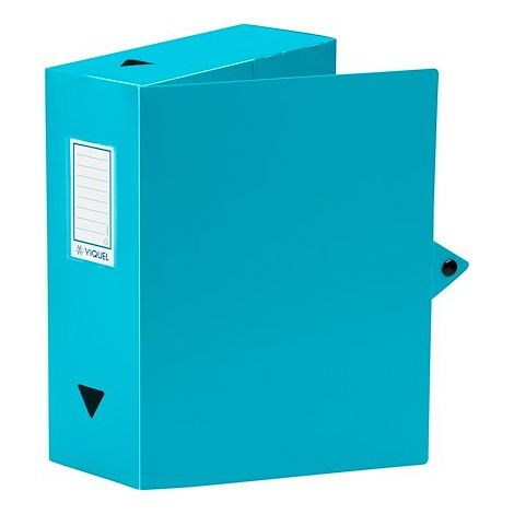 Boîte de classement plastique Essentiel Viquel dos 10 cm couleur bleu - Lot de 4