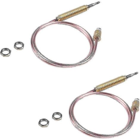 Deux têtes de vis et écrous M8x1 pour foyers et cheminées à gaz thermocouple universel 600 mm. (1/4)
