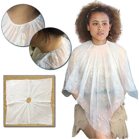 Tablier de coiffeur, châle blanc imperméable jetable, adapté aux permanentes, 50 pièces. (1/5)