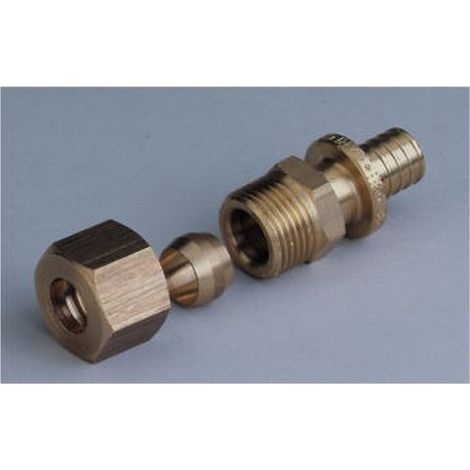 Rehau 138653-002 - Racor engarzado recto 12x1,1 con bicono Cobre 8/10