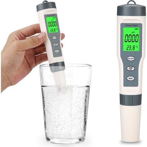 Testeur Numérique 3-en-1 pour Eau : TDS, pH et Température, Portable et Précis pour Analyse de Qualité de l’Eau