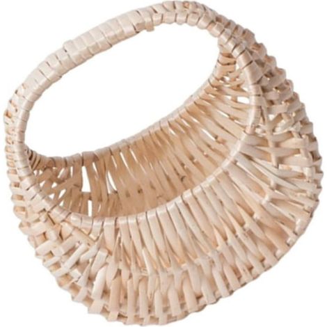 Panier à fleurs tressé avec poignées, style rustique, idéal pour les compositions florales, les loisirs créatifs et la décoration