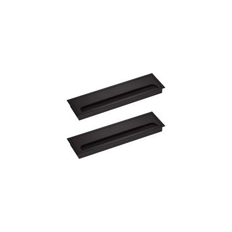 Lot de 2 cache-câbles rectangulaires 80 x 280 mm pour installation encastrée sur bureau, organiseur de câbles pour mobilier de bureau, cache-câbles en aluminium anodisé noir, gestion des câbles