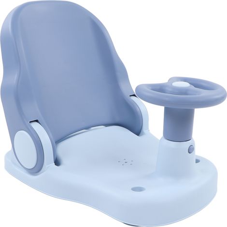 Siège de bain pour bébé antidérapant, réglable et sécuritaire, pour nourrissons et tout-petits (bleu) (1/5)