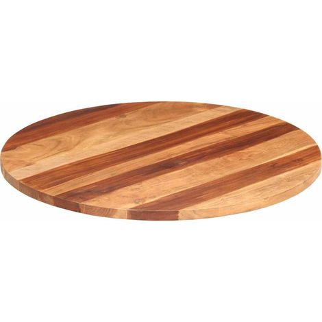 Dessus de table bois massif d'acacia rond 25-27 mm 80 cm (1/5)