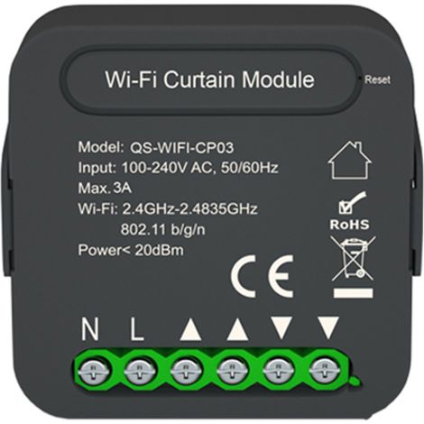 Module commande rideaux intelligent Tuya WiFi QS‑WIFI‑CP03 – Application → Commande vocale (1/5)