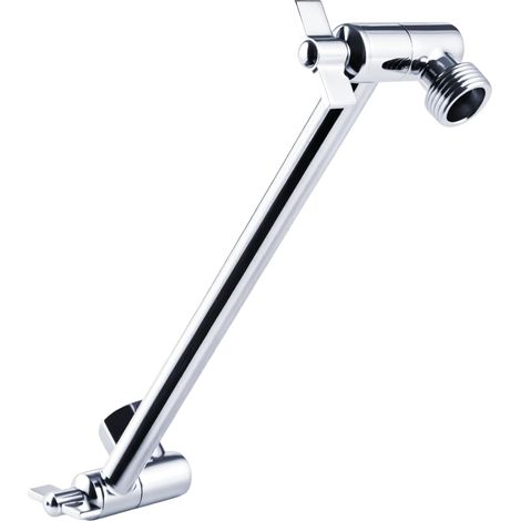 Rallonge de bras de douche réglable 28 cm (11 pouces) – Tuyau d'extension en acier inoxydable haute pression avec joint de verrouillage sécurisé. Conception antirouille et étanche, finition chromée.ib (1/4)