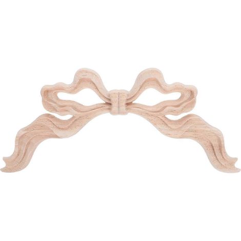 Décoration murale en bois kaki sculpté en forme de nœud papillon, applique ajourée pour décoration murale, de porte ou de miroir, ornement en bois artisanal (1 ensemble) (1/5)