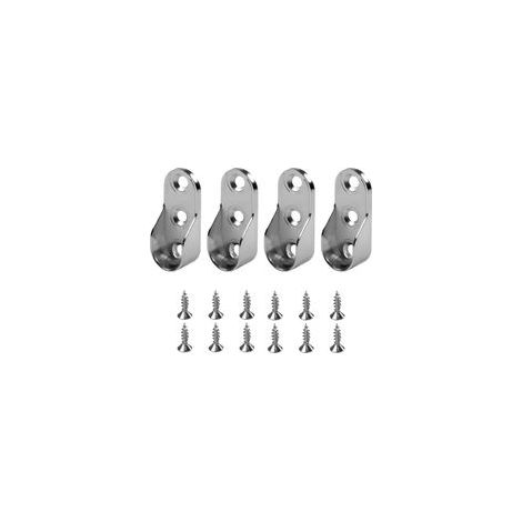 4 Pièces - Support Tringle - Barre Penderie - Fixation Murale Et Caisson - Alliage De Zinc Nickelé - Pour Armoire Et Dressing - Argent - 30x15 Mm (1/5)