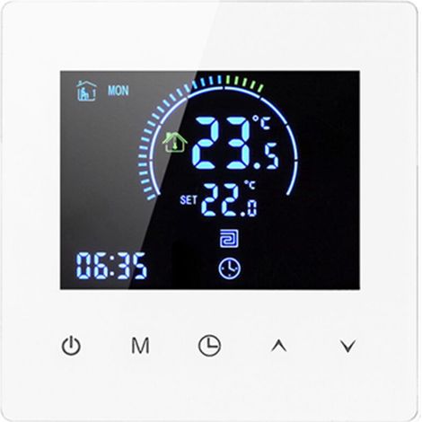 Thermostat de chauffage électrique pour chaudière à gaz, thermostat d'ambiance programmable, régulateur de température mural avec numérique 16 A, blanc tonchean