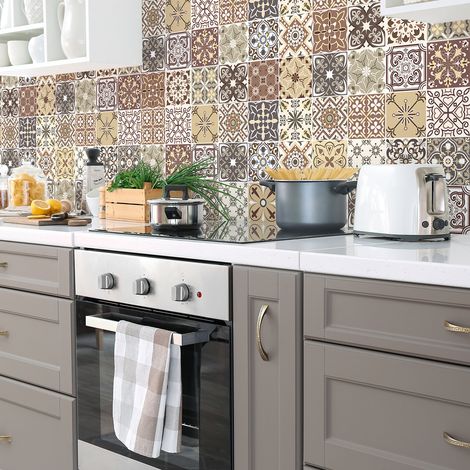 Stickers muraux - Sticker Mural Carrelage adhésif Cuisine Salle de Bain - 60 STICKERS CARRELAGES QUIRICO - 60stickers15x15cm (1/5)