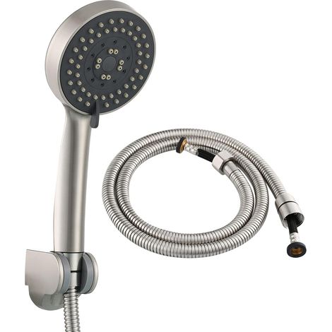AMXCNOY Ensemble de Douche Complet 5 Jets en Plastique Nickel Brossé pour Salle de Bain (1/5)