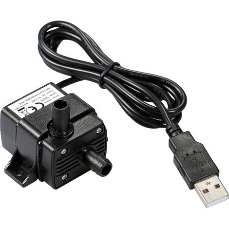 Pompe à eau USB sans balais ultra-silencieuse, mini pompe à eau/huile micro sans balais DC5V étanche et submersible, pompe de fontaine/aquarium, débit 120 L/h, puissance 1,2 W, hauteur de refoulement (1/5)