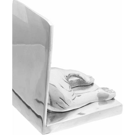 Serre-livres 2 pcs Argenté 12 x 15 x 18 cm Aluminium