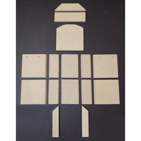 Habillage de foyer A pour poêles à cheminée Valencia de Caminos - vermiculite - 15 pièces