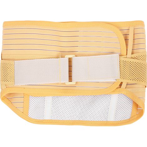Ceinture Lombaire Respirante Homme Femme, Bande de Soutien Dorsal avec Poche Jaune Taille M, Soulagement Douleur (1/5)