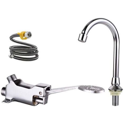 Mitigeur de lavabo robinet à pédale ensemble de robinets de lavabo de laboratoire médical/de salle de bains, (1/5)