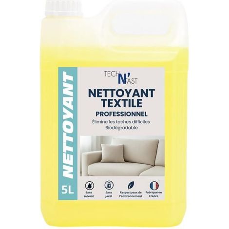 Nettoyant tissu concentré sans javel, tapis, moquette, canapé, sièges auto, puissant détachant - 5L