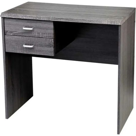 Escritorio Ermes 80 x 40 x 76 cm, diseño moderno en acabado Wengué, 2 cassetti.