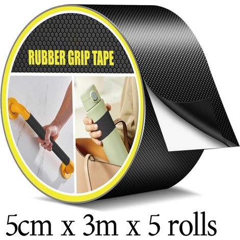 Ruban isolant antidérapant en caoutchouc, ruban adhésif antidérapant ultra-fin et résistant, 5 cm x 3 m x 5 rouleaux (1/5)