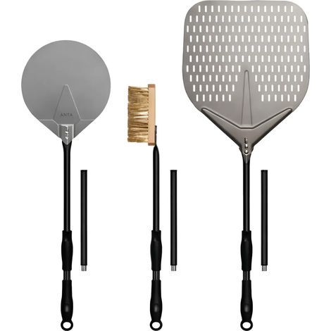 Set Pale Pizza 35 cm Completo con Palino e Spazzola per Forno Pizza
