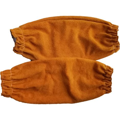 Manchon De Protection Pour Soudage - Cuir De Vachette Ignifuge - Longueur 48 Cm - Poignet Élastique Et Fermeture Velcro - Pour Utilisation Industrielle (1/5)