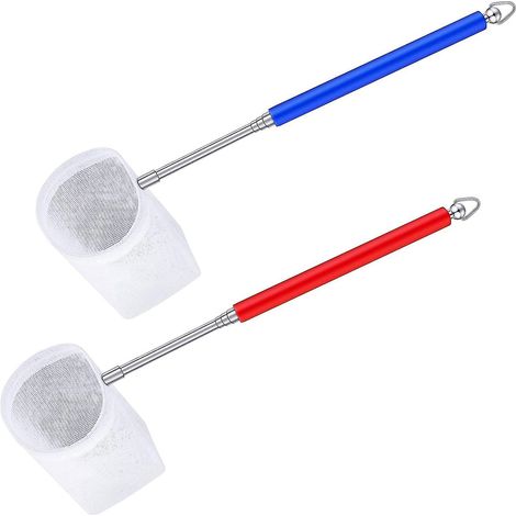 Lot de 2 épuisettes à poissons et crevettes 2024 avec manche extensible, en acier inoxydable, pour aquariums et petits poissons (1/5)