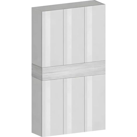 Armadio Scarpiera Bianco Lucido Larice 6 Ante 1 Ribalta 8 Ripiani