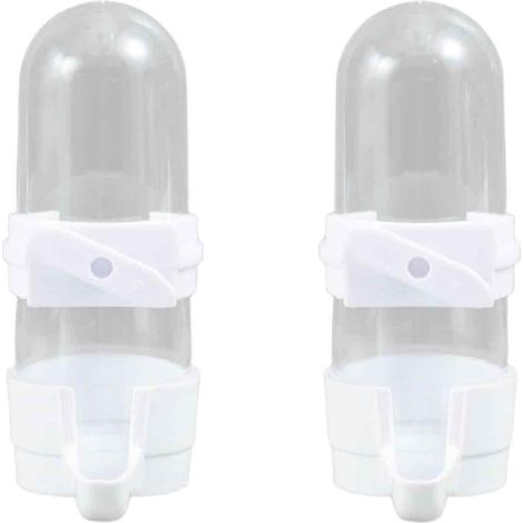 Abreuvoir Oiseaux - 90 ml - Transparent - Pour Cage À Oiseaux - Convient Perruches Perroquets Pinsons - Lot De 2 (1/5)
