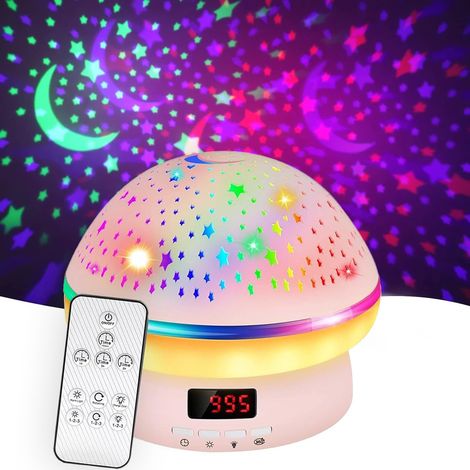 Lámpara de noche estrellada con temporizador y mando a distancia, un regalo de Navidad y cumpleaños para adolescentes, niños pequeños, niños y niñas (rosa). (1/5)