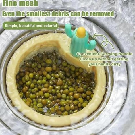 Crépine et bouchon de vidange d'évier de cuisine automatique par pression, modèle Cactus, pour évier de cuisine, filtre à déchets et système de fermeture étanche (1/4)