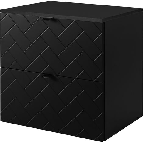 Mobile da bagno, Nero Opaco, 60 x 57 x 46 cm, Maniglie Nere (1/5)