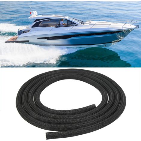 Geflochtener Schlauch für Wohnmobil- und Bootsausrüstung, selbstaufrollend, 13 mm, schwarz, 3 Meter (10 Fuß). (1/5)