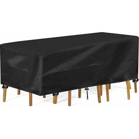 Bache Table Jardin, Rectangulaire Housse Table de Jardin Imperméable, Anti-UV, 210D Oxford Tissu Housse de Table Chaise Meubles de Jardin Extérieure (213x132x72cm) (1/5)