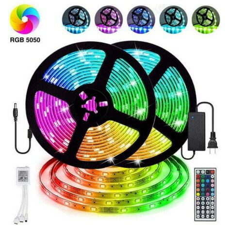 Bande LED Ruban LED 5 m Barre lumineuse RGB Stripe 5050 SMD tuyau lumineux + changement de couleur (1/5)
