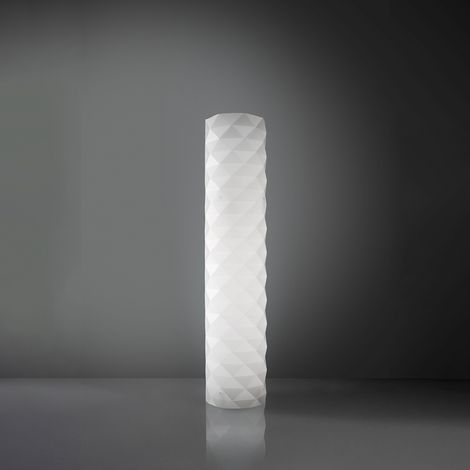 Piantana Moderna Prisma Polilux ® Bianco E Metallo 3 Luci E27 H122Cm