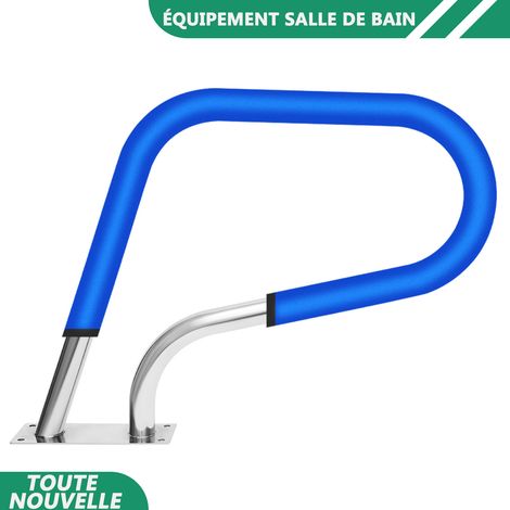 WAOBDLA Barrefort de piscine inoxydable de rail de piscine Barrefort de piscine en acier inoxydable 304 avec couverture de poignée bleue (1/5)
