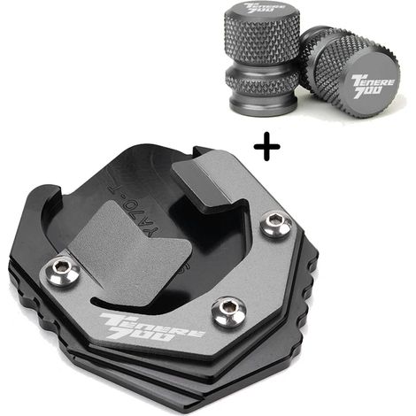 (Gris Combo-B) Compatible pour Yamaha Tenere 700 2019 2020 2021 2022 2023 Accessoires de moto Béquille Extension de pied Support latéral Agrandisseur Pad Tenere700 maxpower (1/4)
