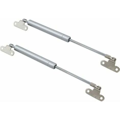 Vérin pour meuble – Lot de 2 vérins à gaz 100N – Acier laminé à froid – Pour portes d'armoires et meubles – Ouverture contrôlée silencieuse