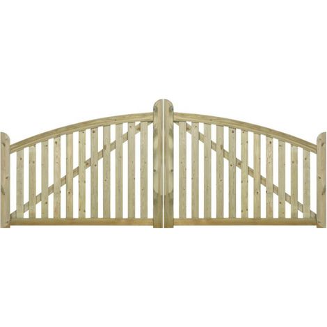 Plus Doppeltor Ligno druckimprägniert 300 x 88/118 cm Sichtschutz (1/2)