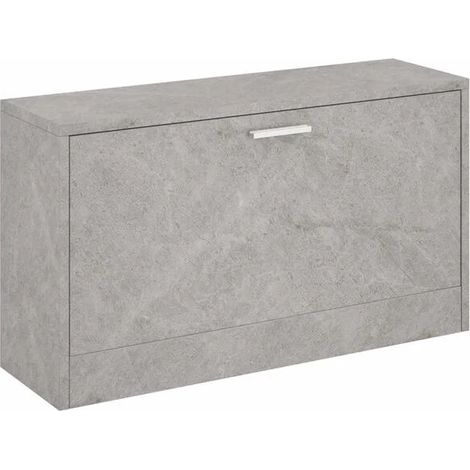 Tabouret à chaussures, gris ciment, 80 x 24 x 45 cm, bois composite (1/5)