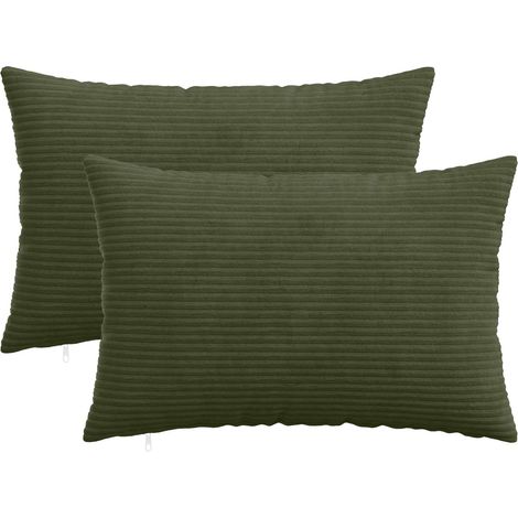 Housse de coussin 2 pcs HEERLEN Vert 40 x 60 cm velours côtelé vidaXL