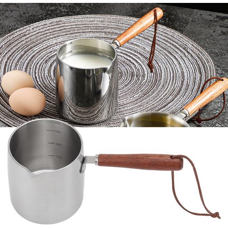 450-ml-Messlöffel aus Edelstahl 304 mit Holzgriff, für heiße Ölpfanne/Ölschale. (1/5)