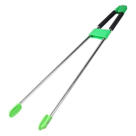 Pince de ramassage déchets, outil préhension polyvalent, tige des déchets pour la rue, l'extérieur, Noir Vert - (1/5)