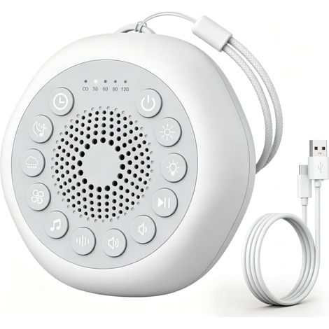 Machine à bruit blanc avec veilleuse pour adultes et confidentialité au bureau, appareil sonore portable avec 27 sons non répétitifs, bloqueur de bruit rechargeable 12 heures pour les voyages et le ma (1/5)