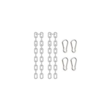 Cadena para sillas colgantes de 2 piezas, cadena de extensión de acero inoxidable para colgar sillas con 4 ganchos de resorte para uso en interiores y exteriores. (1/5)