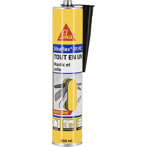Sika – Mastic de fixation noir 300ml – Pour béton, métal, bois, verre – Résistance mécanique et aux intempéries – Technologie Purform